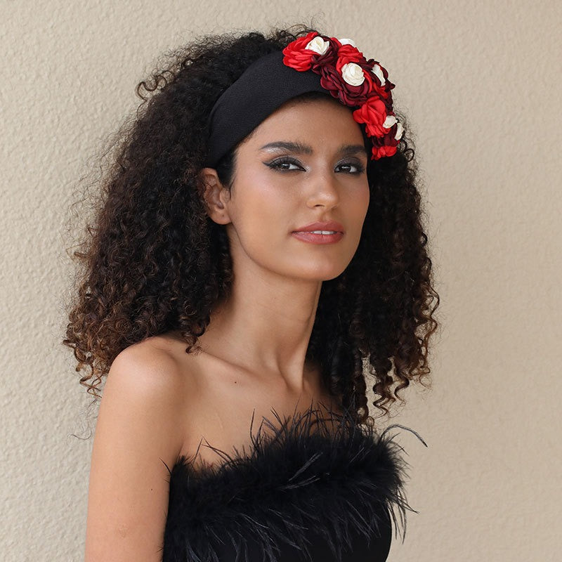 Handmade fabric side three-dimensional flower headband - V.I.P Digital Presence