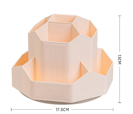 Large capacity rotatable pen holder plastic storage box rotating desktop stationery multifunctional office - V.I.P Digital Presence
