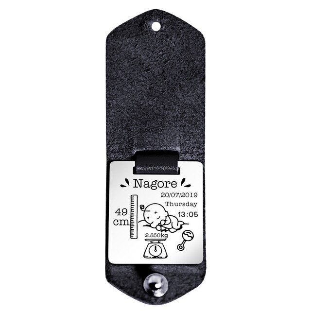 Personal Custom Customized New Baby Born Brand Commemorative Leather Stainless Steel Keychain - V.I.P Digital Presence