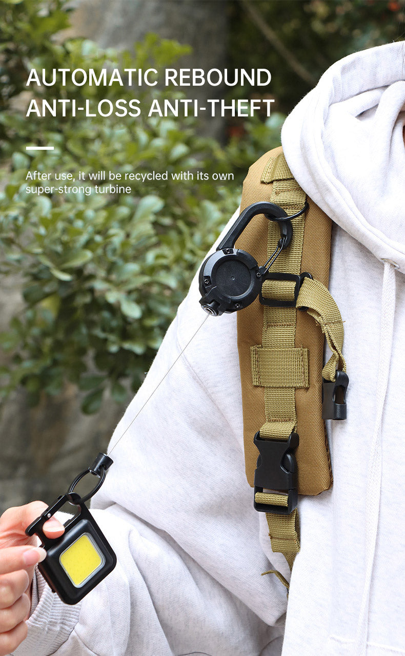 New Outdoor Automatic Retractable Wire Rope Luya Anti-theft Tactical Keychain Telescopic Keychain Retractable Hook Tool - V.I.P Digital Presence