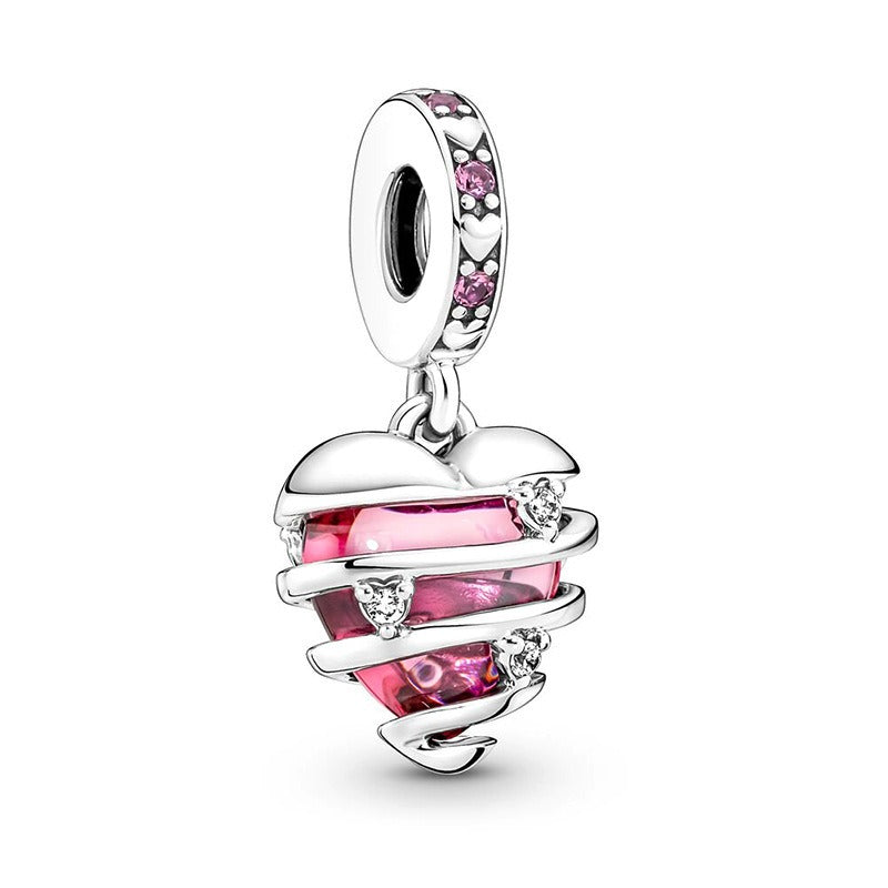 S925 sterling silver eternal confession double surround heart small motorcycle DIY accessories - V.I.P Digital Presence