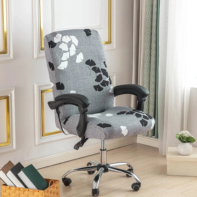 Stretch Printed Computer Office Chair Covers Soft Fit Universal Desk Rotating Slipcovers Removable Washable Anti-Dust Spandex - V.I.P Digital Presence