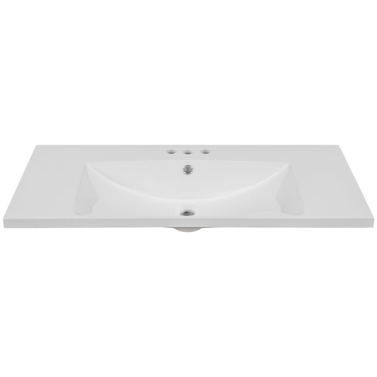 36" Single Bathroom Vanity Top with White Basin 3-Faucet Holes Ceramic White - V.I.P Digital Presence
