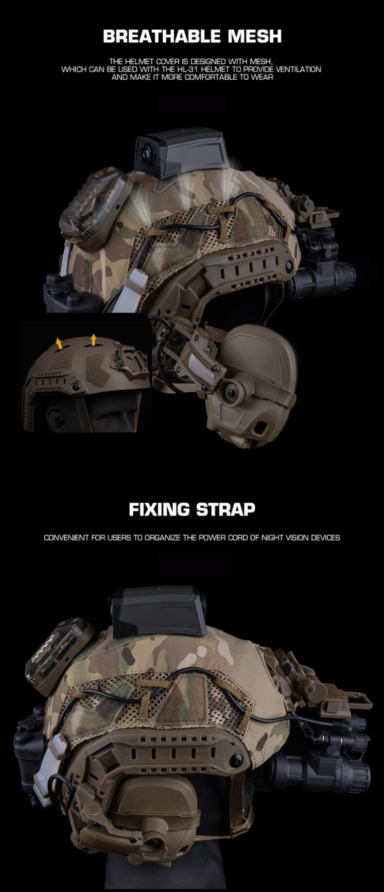 FAST SF Ultra-high Cut Camouflage Helmet Cover (Medium Size, M) - V.I.P Digital Presence