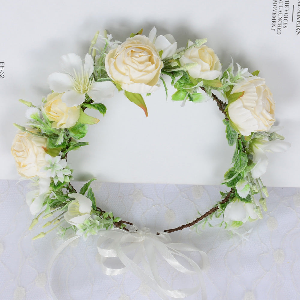 Hawaiian Wreath Wreath Simulation Flower Headwear Forest Fairy Girl Style Scenic Area Photo Headflower - V.I.P Digital Presence