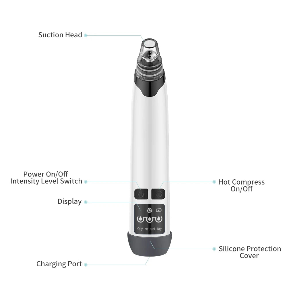 Hot Compress Blackhead Remover Vacuum Suction Acne Pore Cleaner Electric Nose Face Deep Cleansing Skin Care Device Birthday Gift - V.I.P Digital Presence