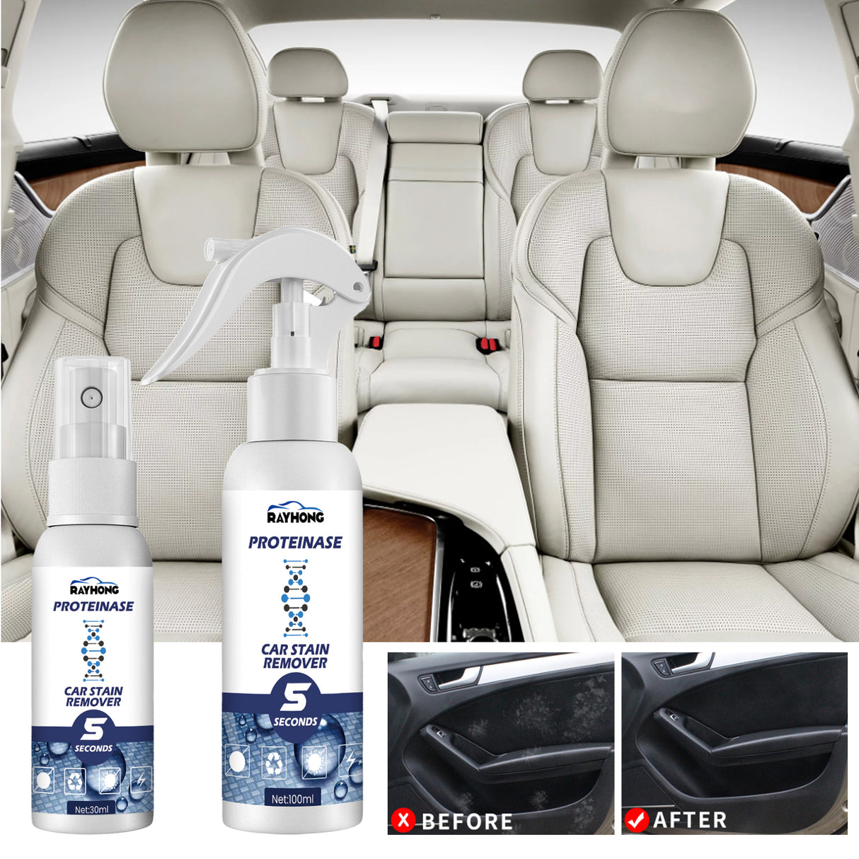 Car Stain Remover, Interior Seat Instrument Panel Cleaning Quick Decontamination Maintenance Refurbishment - V.I.P Digital Presence