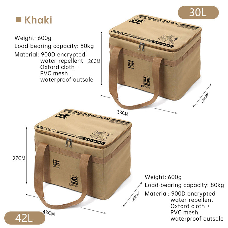 Outdoor storage bag, large - capacity foldable storage box, camping gear for picnic, portable, water - resistant - V.I.P Digital Presence