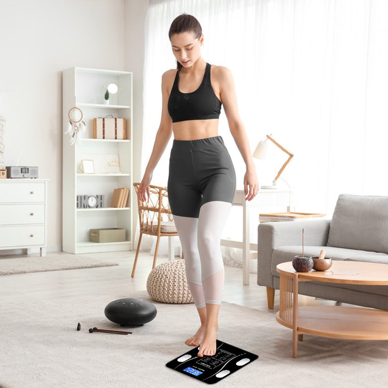 Bluetooth smart scale with app, full-body analysis, iOS/Android, 180kg, high-precision for fitness. - V.I.P Digital Presence