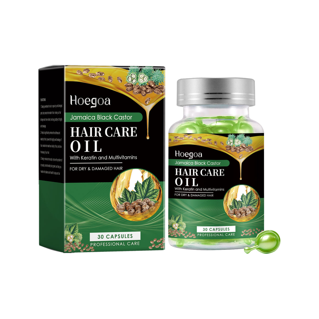 Black Castor Oil Nourishing Hair Care Capsule Hair Care Oil Gently Nourishes And Softeningly Improves Dry Hair - V.I.P Digital Presence
