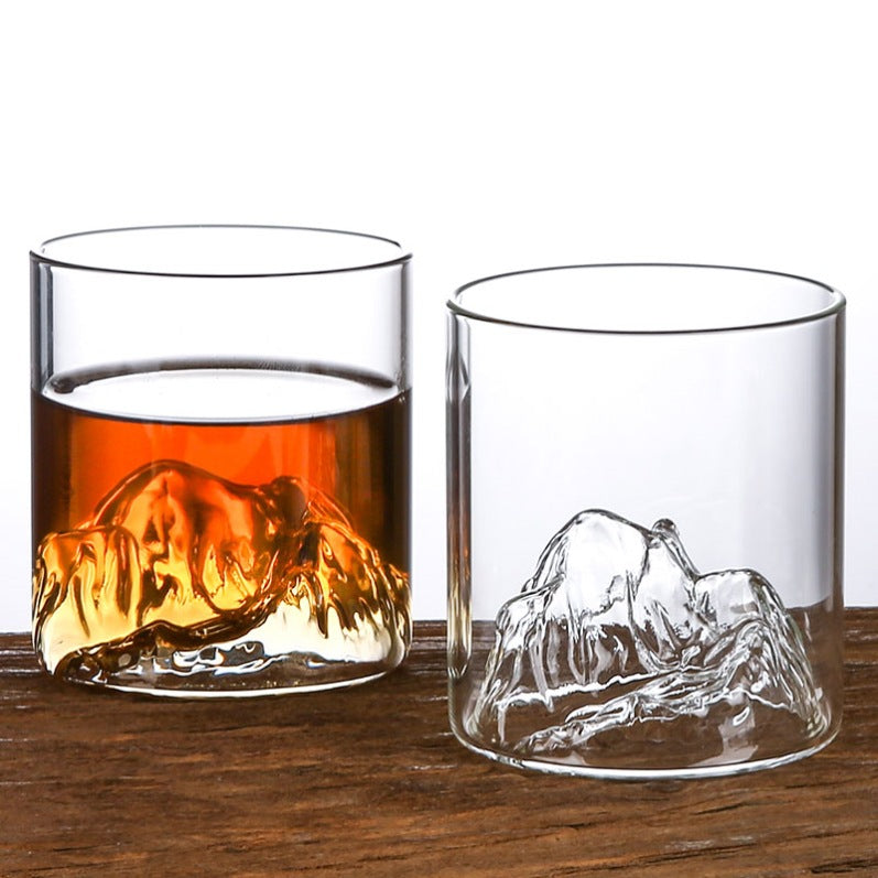 Mountain viewing cup China-Chic style glass transparent household tea cup hot water resistant cup creative Fuji Mountain Tibetan Cup - V.I.P Digital Presence