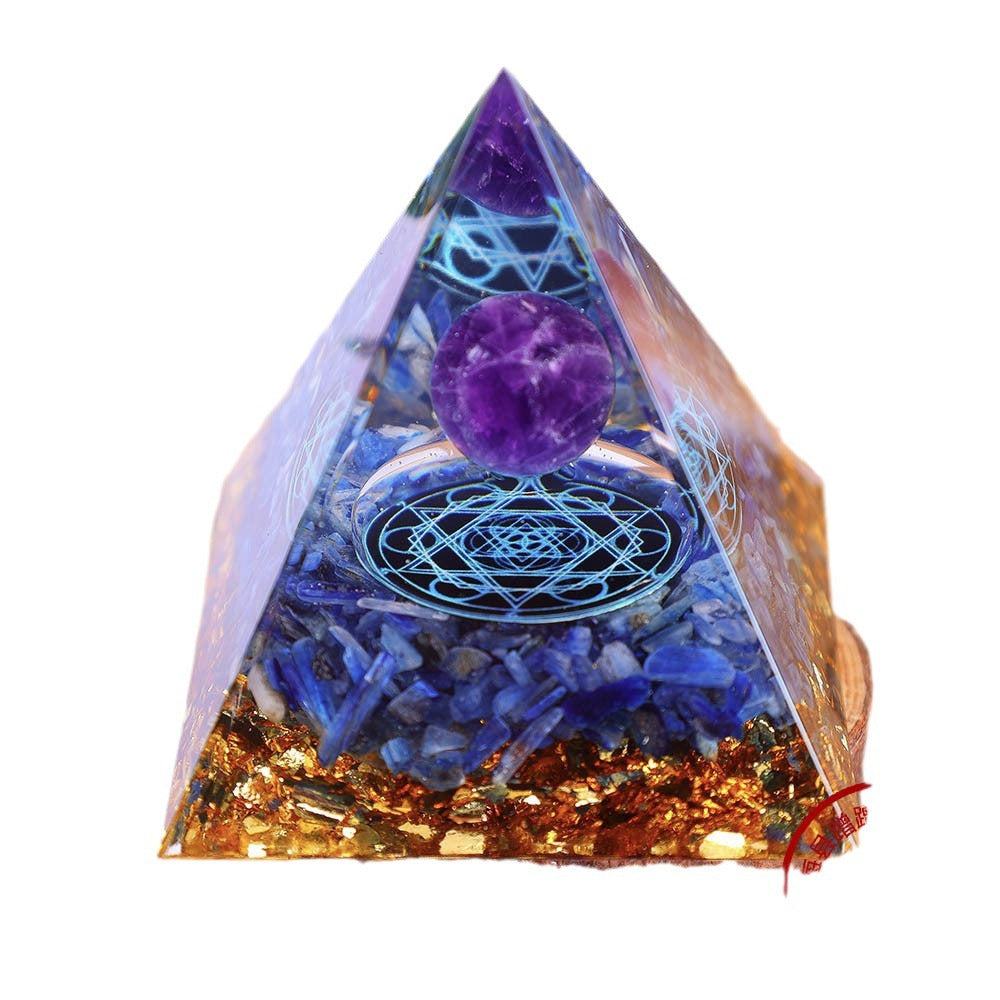 8cm foreign trade same style crystal ball pyramid crystal crushed stone drip resin pyramid ornament - V.I.P Digital Presence