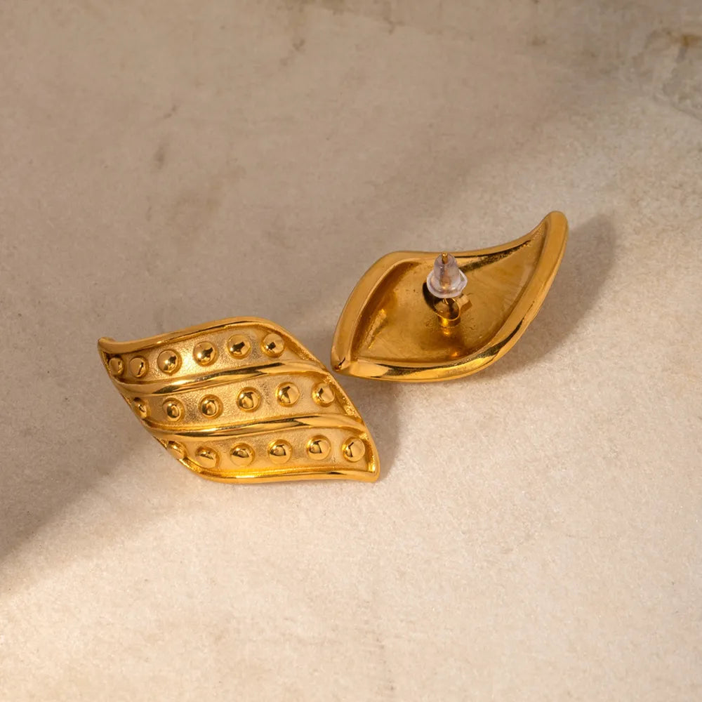 18K Gold-Plated Stainless Steel Stud Earrings - V.I.P Digital Presence