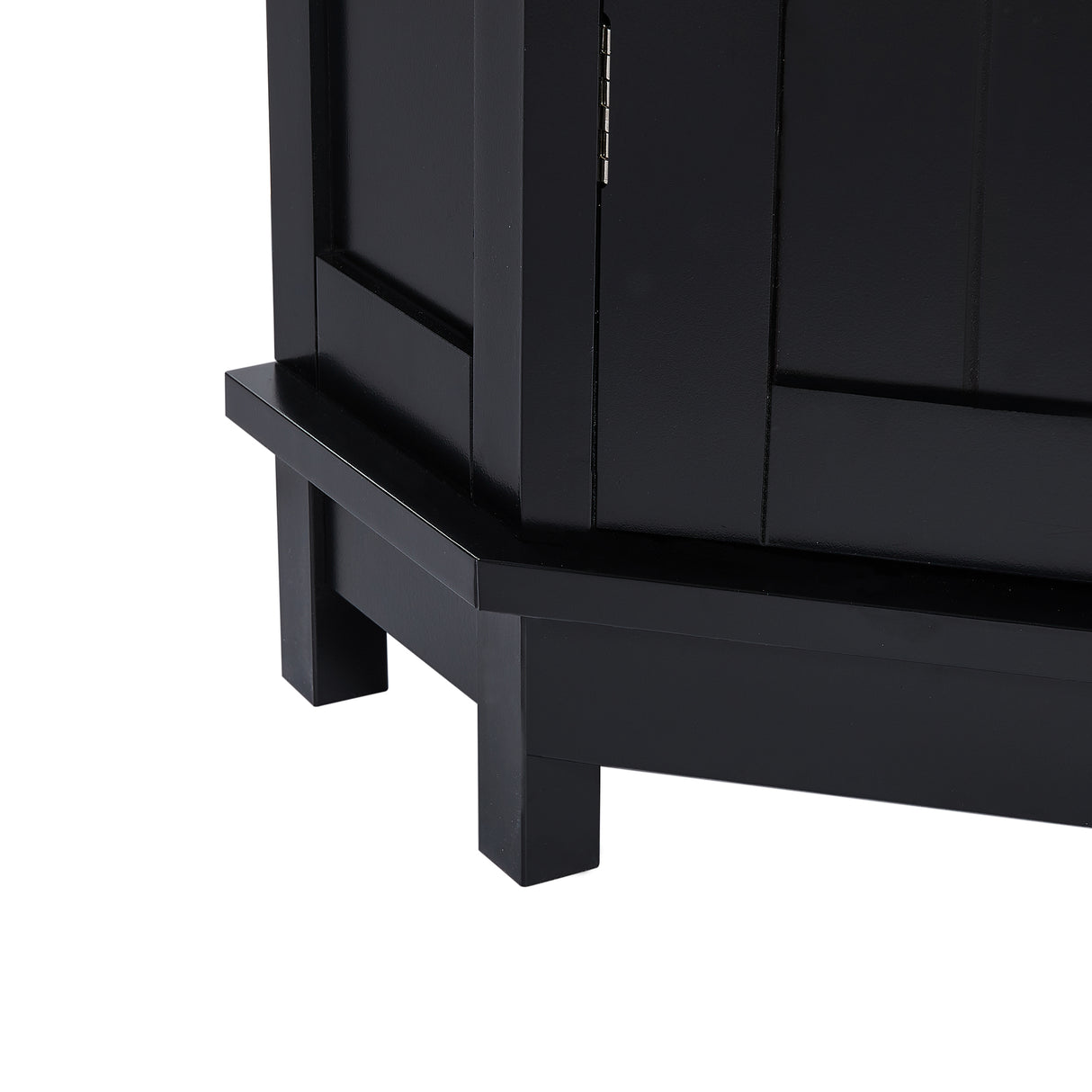 Black Bathroom Cabinet Triangle Corner Storage Cabinet with Adjustable Shelf Modern Style MDF Board - V.I.P Digital Presence