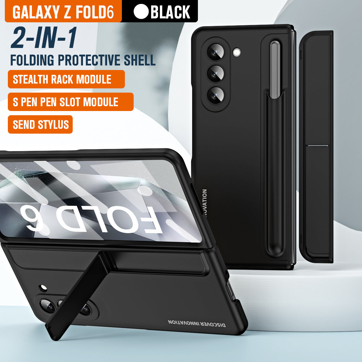 Samsung zfold 6 phone case FOLD5 folding screen pen slot bracket 2-in-1 all inclusive anti fall protective case is suitable - V.I.P Digital Presence