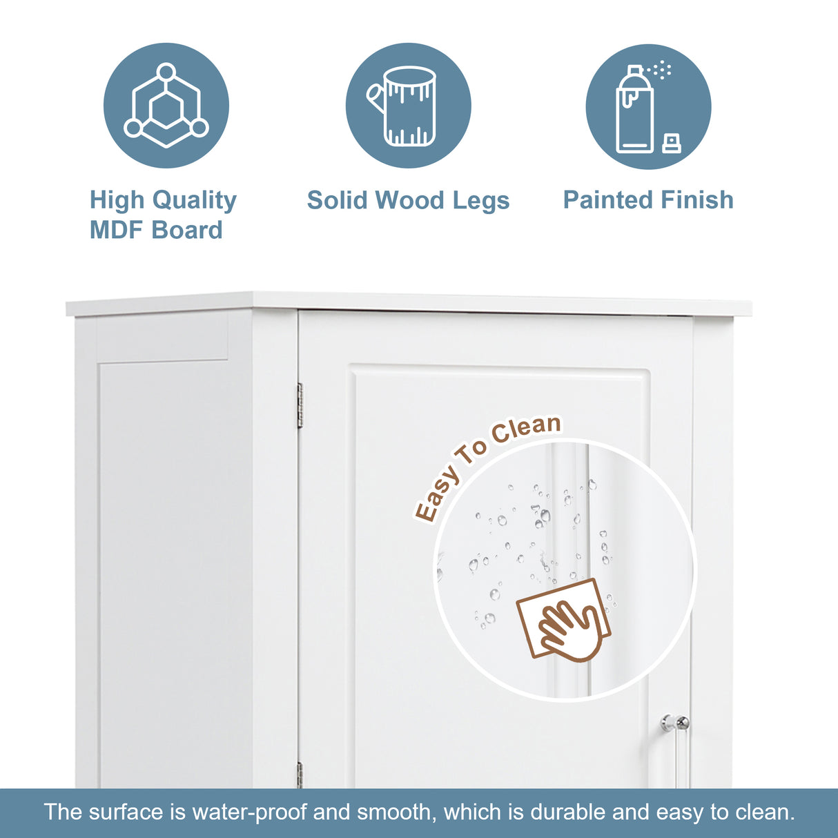 Tall bathroom storage cabinet with two drawers and adjustable shelves for independent storage - V.I.P Digital Presence