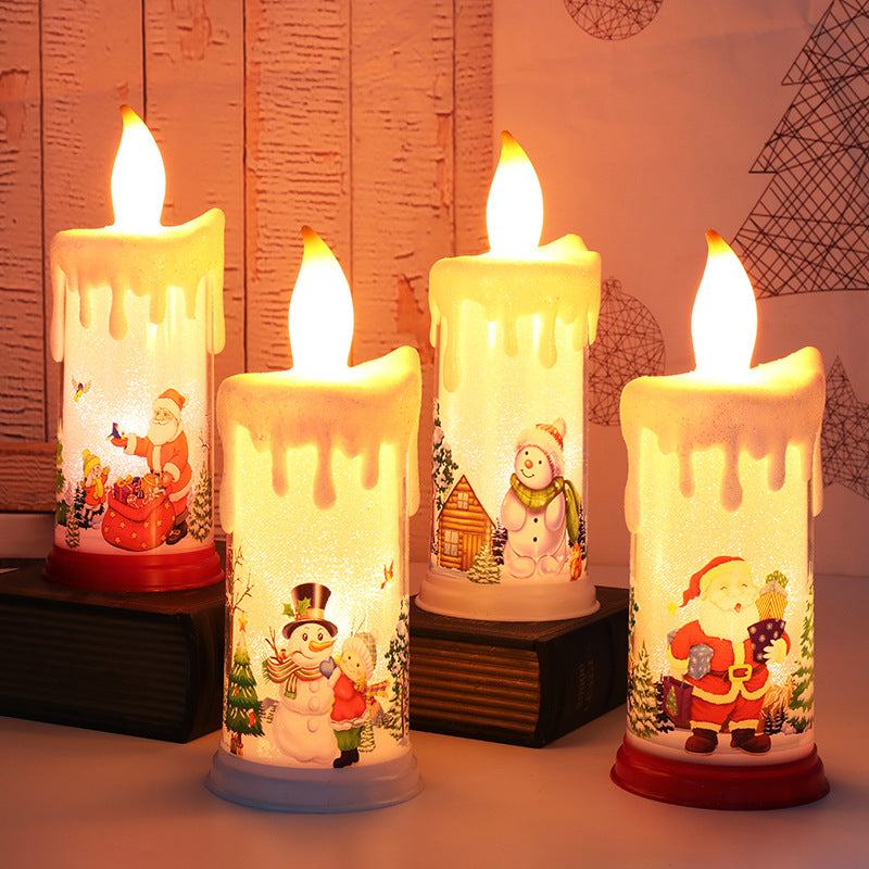 Christmas decoration candle light LED simulation flame candle Santa Claus snowman decoration night light - V.I.P Digital Presence