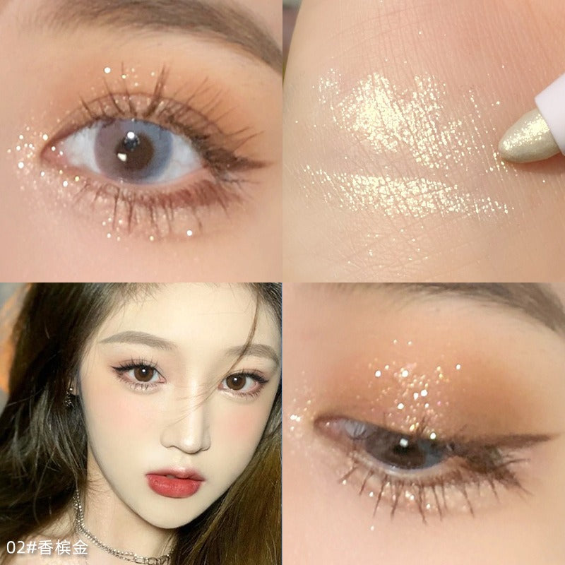 1Pcs Diamond Glitter Eyeshadow Liner Pencil Face Makeup Highlighter Long lasting Matte Pink Silkworm Champagne Gold Eyeliner Pen - V.I.P Digital Presence