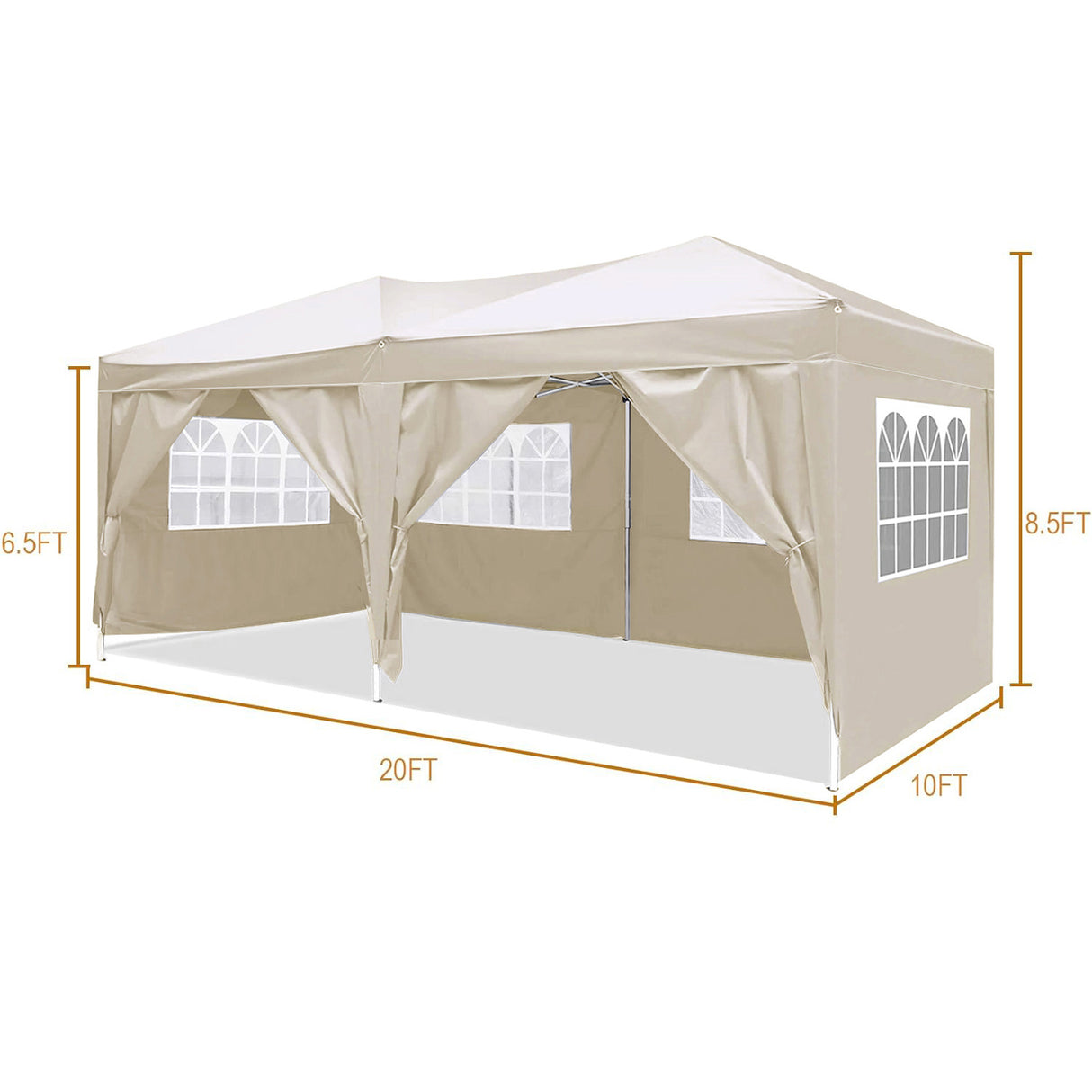 10'x20 'folding canopy with 6 detachable side walls for outdoor activity shelter UPF 50+terrace portable tent - V.I.P Digital Presence