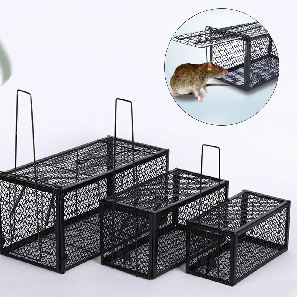 Self-locking Trap Catcher Mouse Rat Bait Mice Live Box Mice Trap Cage Household Mouse Catcher Animal Control Hamster Iron Cage
