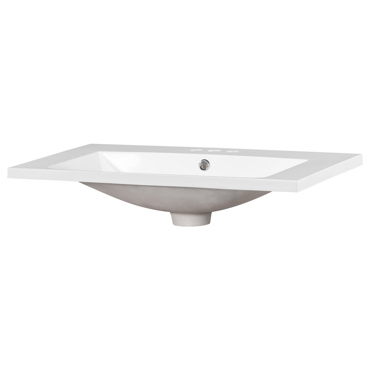30" Single Bathroom Basin Sink, Vanity Top Only, 3-Faucet Holes, Resin - V.I.P Digital Presence