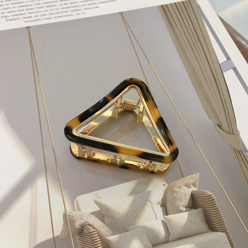 Chic Geometric Acetate Hair Claw Clamps Metal Hair Crab Women Girls Hair Clip Leopard Hairpin Hair Crab Hair Accessories - V.I.P Digital Presence