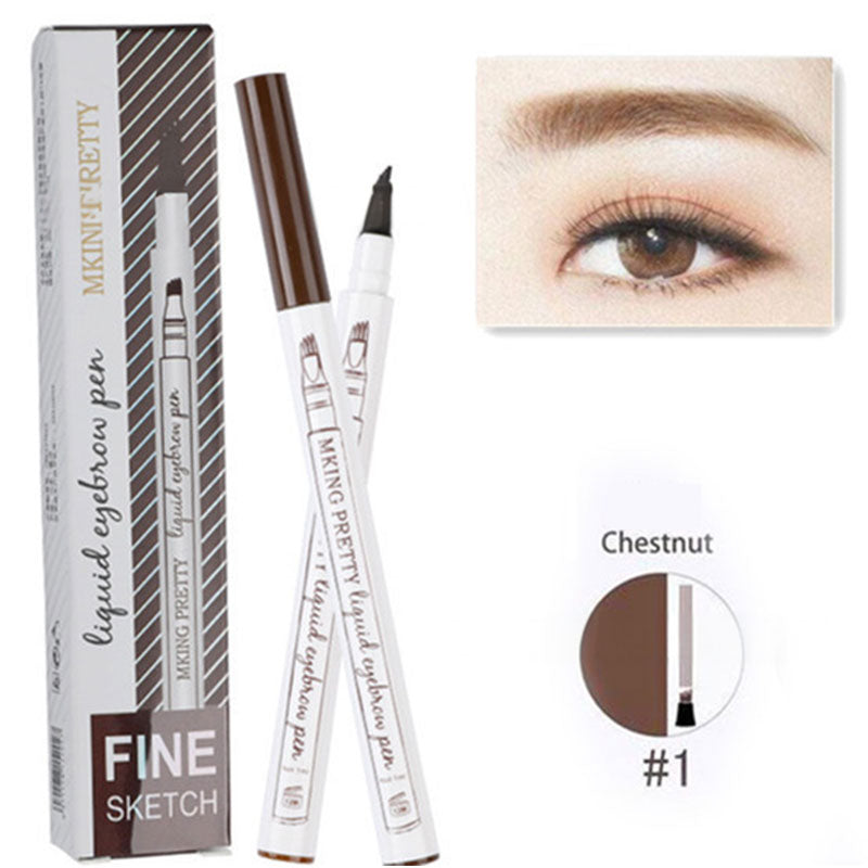 Makeup Micro Sculpture Fine Grain Eyebrow Pen Four Fork Eyebrow Pen Anti Sweating and Non Staining Liquid Eyebrow Pen Four Head - V.I.P Digital Presence