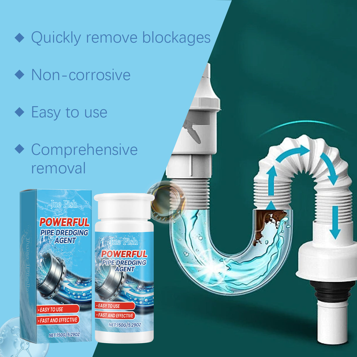 Pipe Dredge Agent Sink Drain Kitchen Toilet Pipe Quick Dredge Clean Decontaminate - V.I.P Digital Presence
