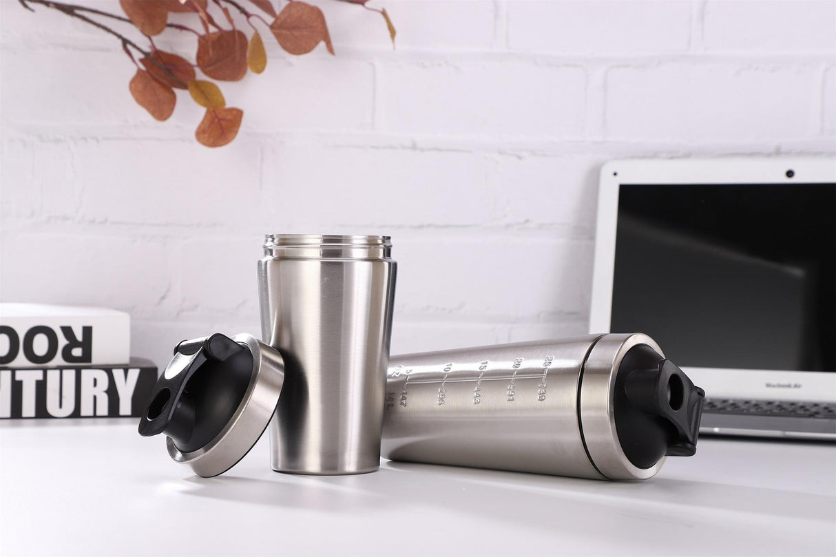 protein shaker bottle 304 stainless steel single layer sports cup shaker with lids and shake ball - V.I.P Digital Presence