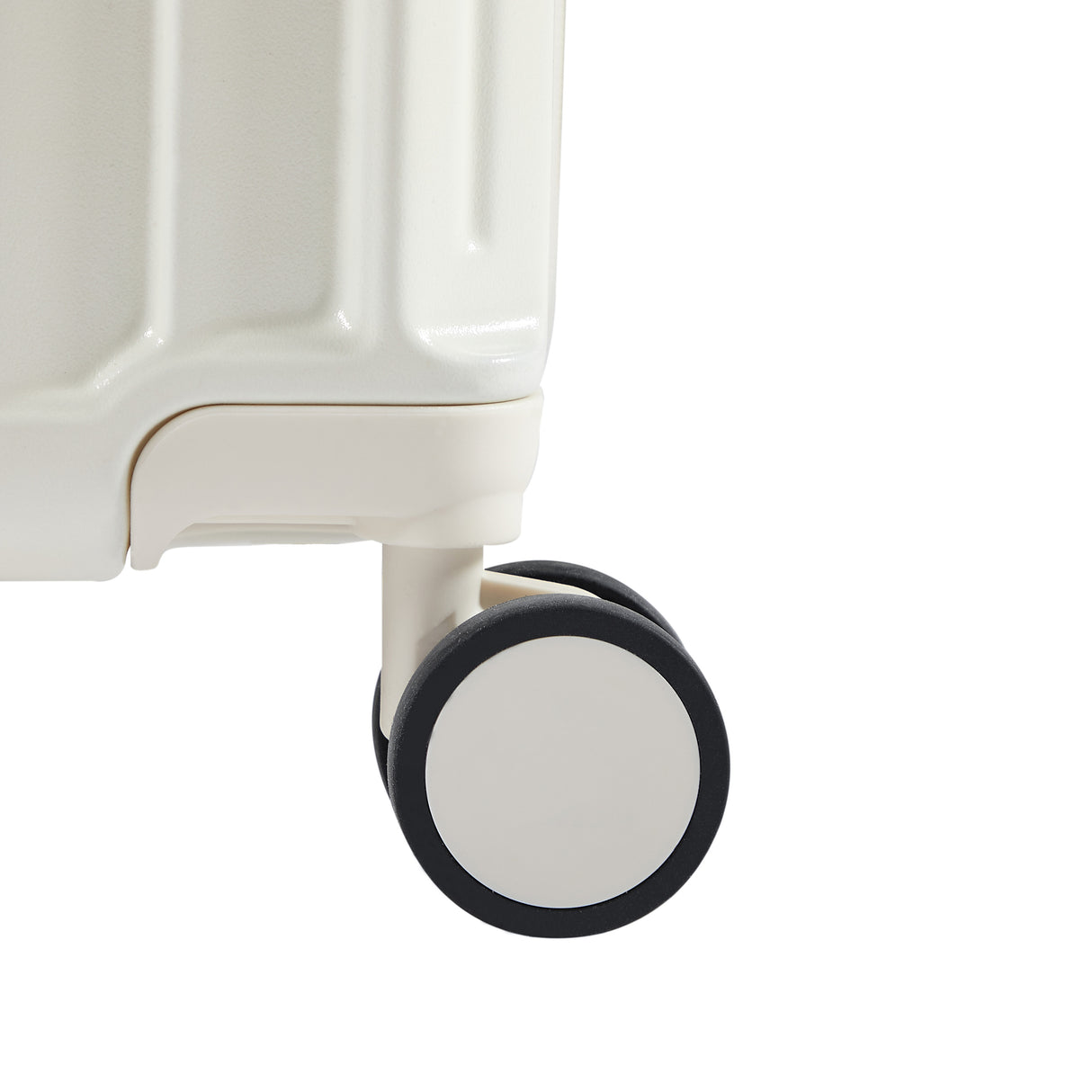 Luggage Set 4 pcs (20"/24"/29"/Travel Bag), PC+ABS Durable Lightweight Luggage with Collapsible Cup Holder、 TSA Lock, White