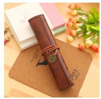 Retro Leather Pencil bag pencil pouch case school supplies pencil case plumier scolaire pencil pouch cute stationary - V.I.P Digital Presence