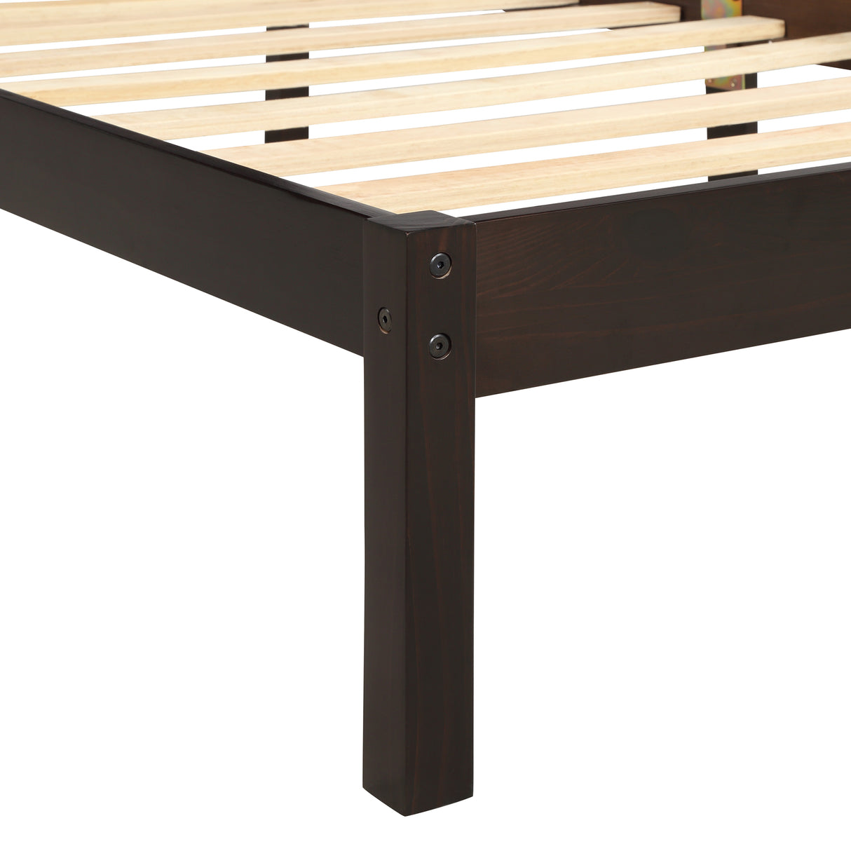 Platform Bed Frame with Headboard, Wood Slat Support, No Box Spring Needed Full Espresso