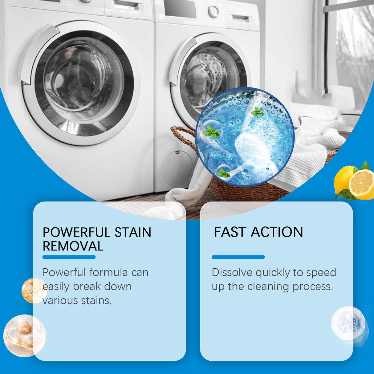 Washing Machine Decontamination Effervescent Tablets, Clean Odors Washing Machine Slot Depth Decontamination Cleaning Tablets - V.I.P Digital Presence