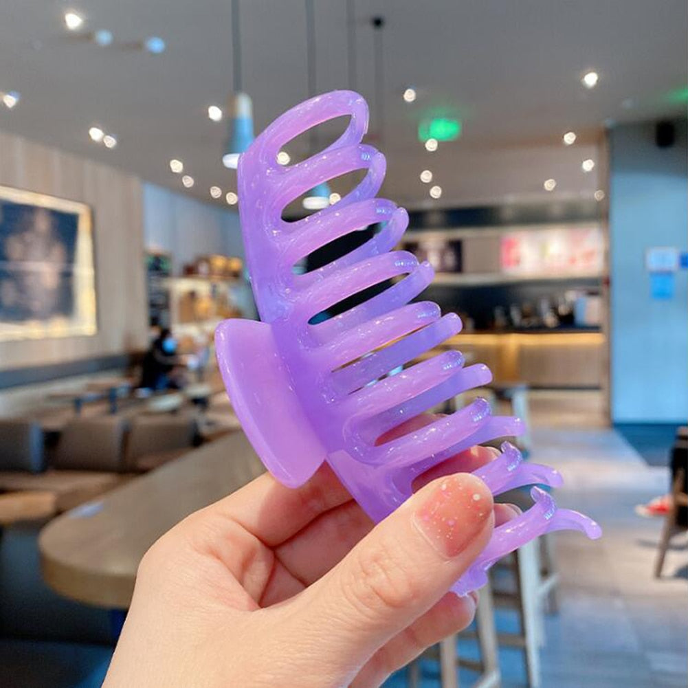 1PC Korean Solid Large Hair Claws Elegant Acrylic Hairpins Barrette Crab Hair Clips Headwear for Women Girls Hair Accessories - V.I.P Digital Presence