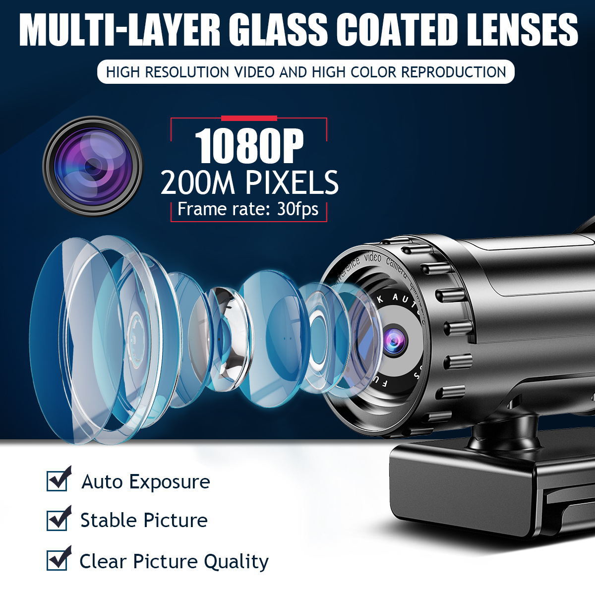 4k Beauty Auto Focus 1080p Computer Camera HD Network USB Live Webcam 2K Drive Free - V.I.P Digital Presence