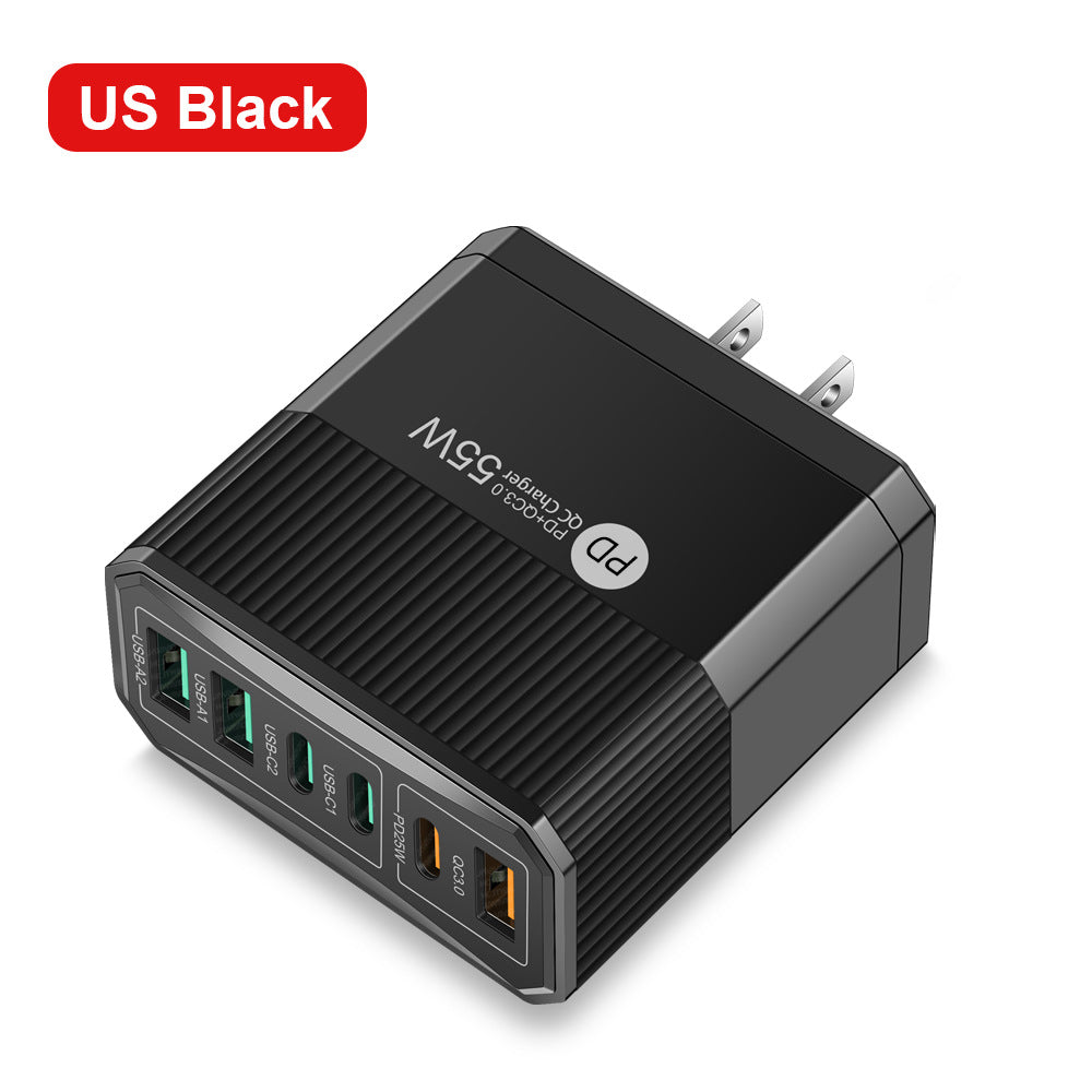 3PD+3USB mobile phone charger fast charging travel charger charging head - V.I.P Digital Presence