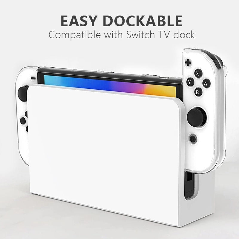 Suitable for Nintendo Switch OLED protective case with bracket NS OLED transparent PC hard case personalized crystal case - V.I.P Digital Presence