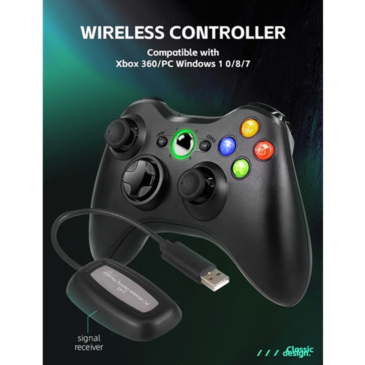 Suitable for Xbox 360/Xbox 360 slim/PC wireless controller 2.4G wireless connection dual vibration controller - V.I.P Digital Presence