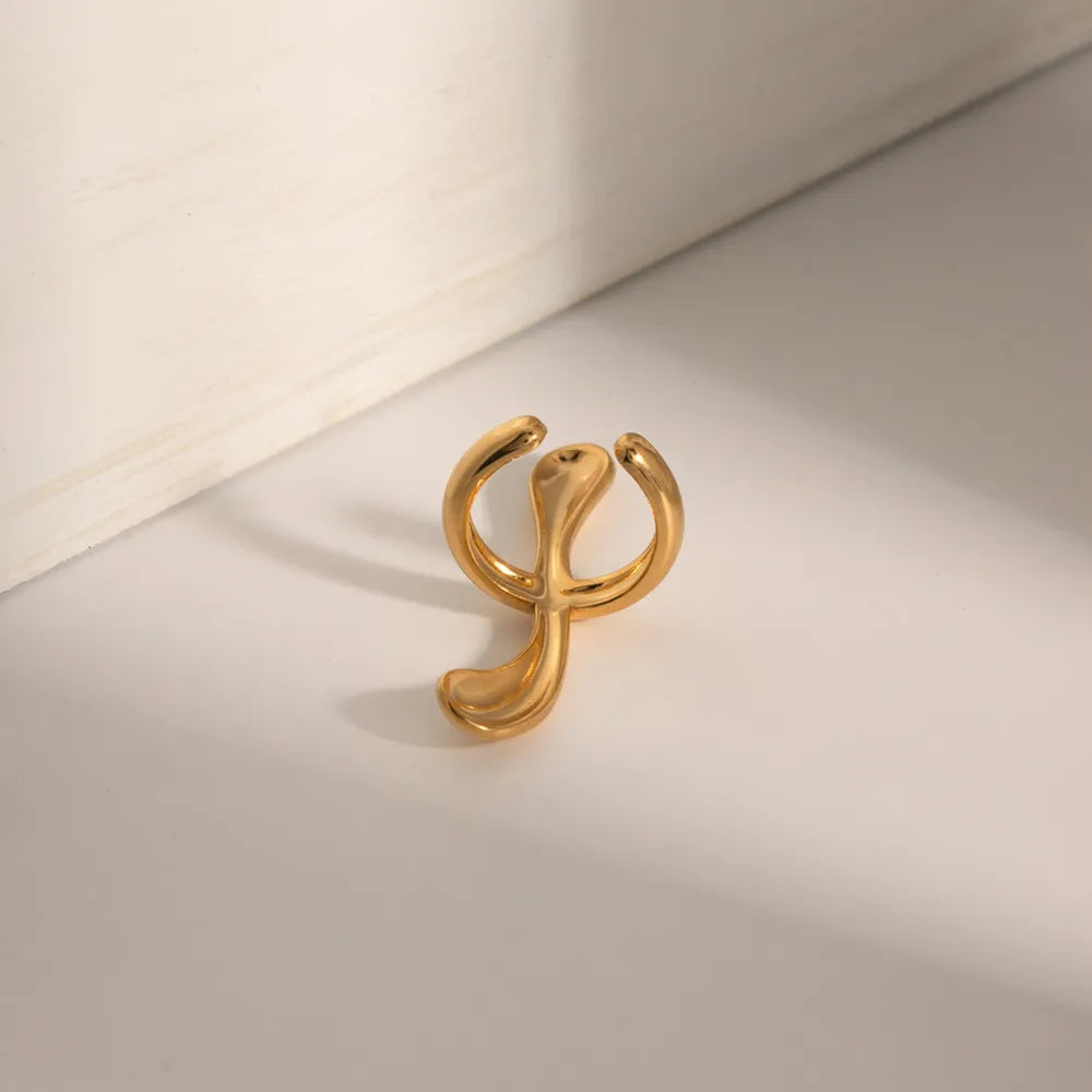 18K Gold-Plated Stainless Steel Cuff Earrings - V.I.P Digital Presence