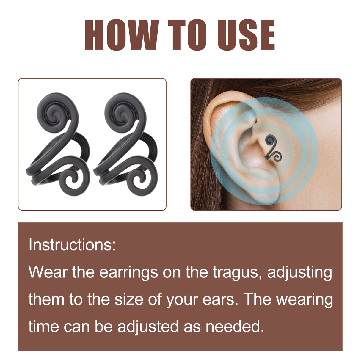 Tinnitus Relief Earrings, Relieve Ear Discomfort Tinnitus Ear Back Ear Care Massage Earrings