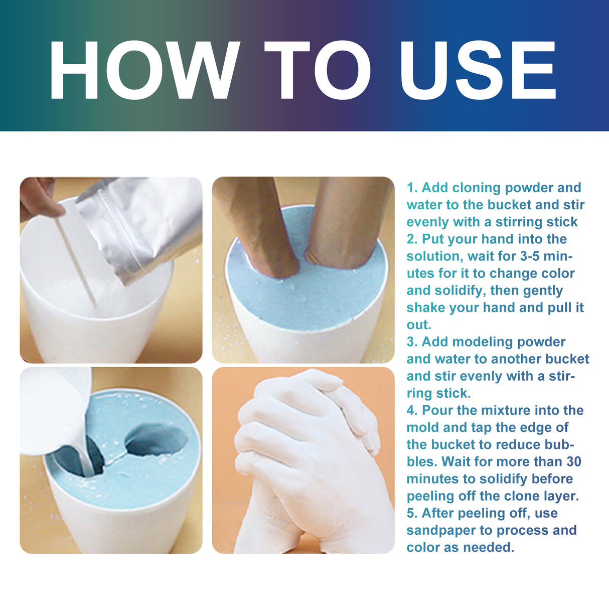 DOWMOO Diy For Love Keepsake Hands Casting Kit, Clone Powder Model Powder 3d Three-Dimensional Hand And Foot Film Technology Souvenir - V.I.P Digital Presence