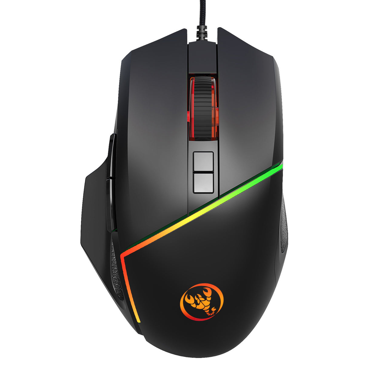 A876 wired mouse with colorful synchronized lighting, 6400dpi adjustable lighting, can turn off gaming mouse - V.I.P Digital Presence