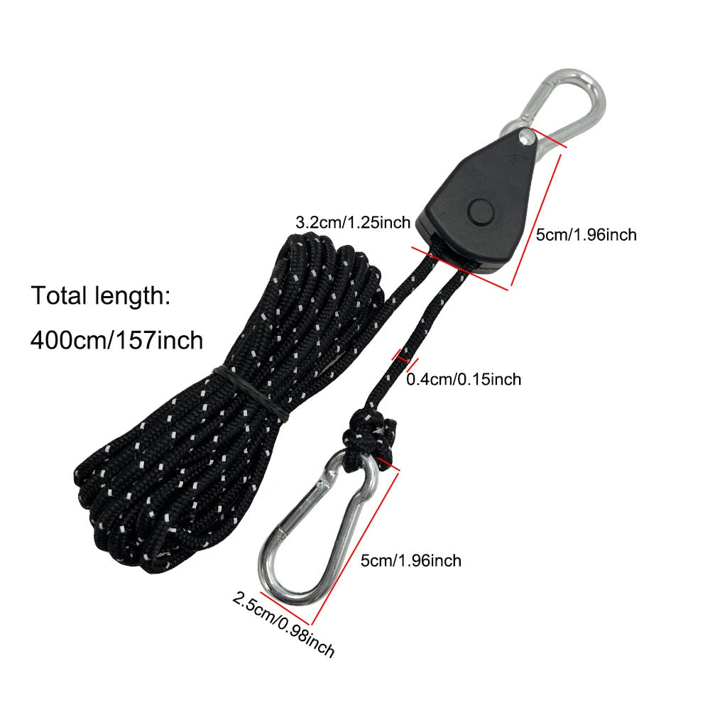 Outdoor camping canopy wind rope tent rope pulley adjuster windproof rope light fixture buckle hanging rope adjustable lifting - V.I.P Digital Presence