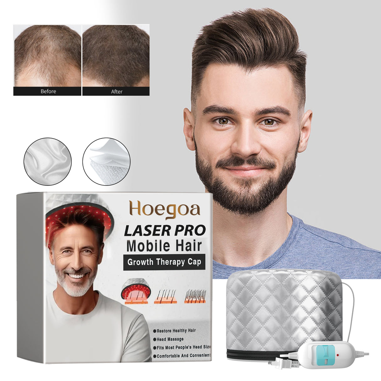 Moving Hair Growth Treatment, Repair Frizzy, Smooth And Dense Hair Scalp Care Heating Massage Cap - V.I.P Digital Presence