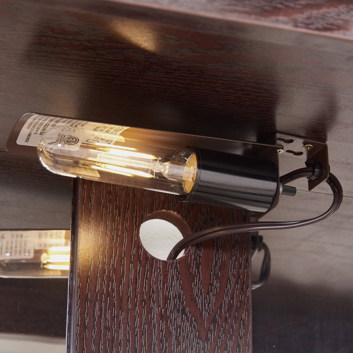 Curio cabinet lighting glass cabinet with adjustable glass frame, 2 doors and 1 drawer with light bulb, dark cherry color - V.I.P Digital Presence