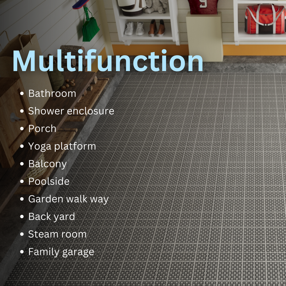 12 x 12 inch gray interlocking deck tiles, plastic waterproof, weighing up to 6613 pounds, with a rose pattern pack of 12 - V.I.P Digital Presence