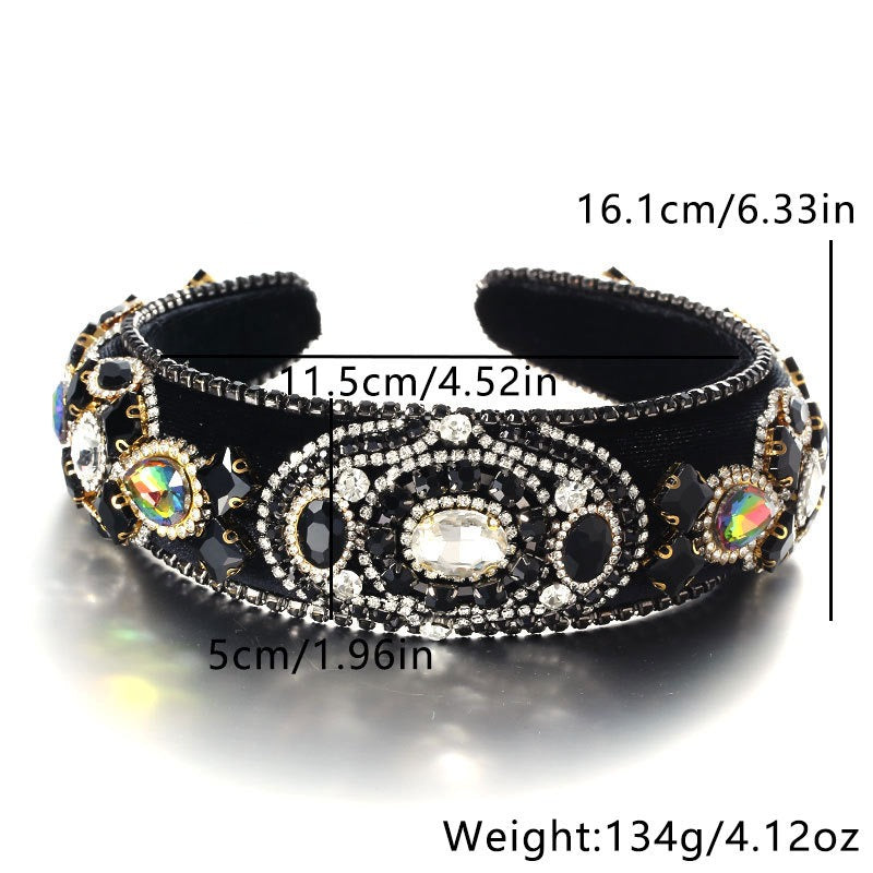 Baroque retro inlaid colored rhinestone sponge hair accessories - V.I.P Digital Presence