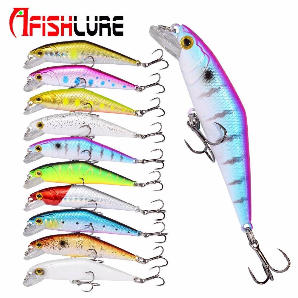 AFISHLURE Bass Wobblers Trout Fishing Lure 66mm/8g Minnow Hard Baits Iscas Artificial Pesca Leurre