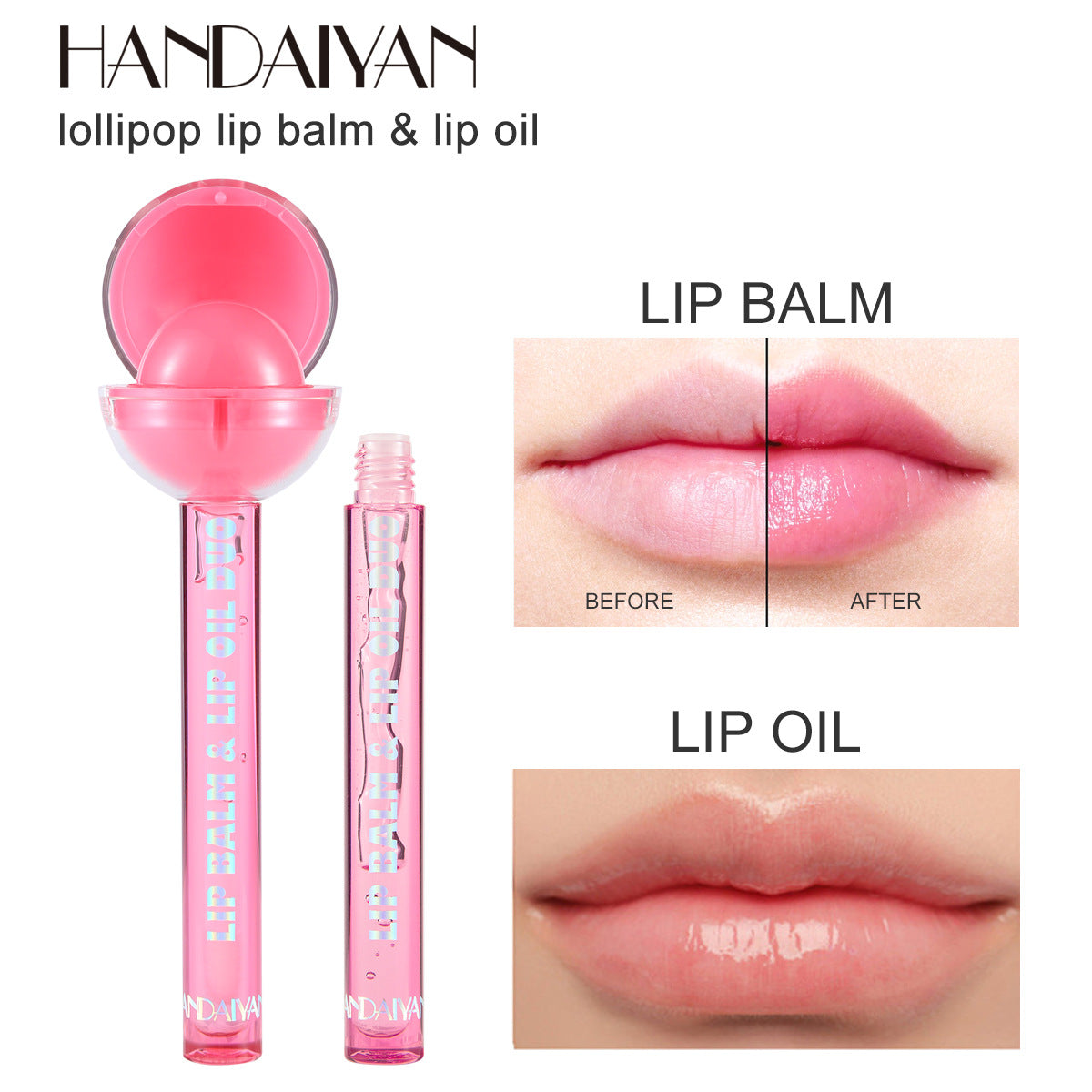 HANDAIYAN Dual-Use Lollipop Color-Changing Lip Balm Lipstick Moisturizing Lip Oil Lip Gloss - V.I.P Digital Presence