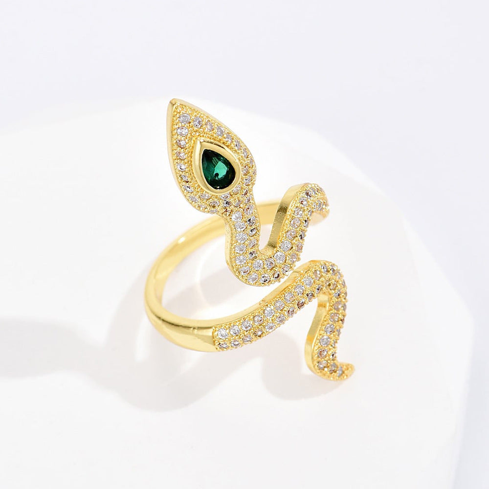 European and American snake shaped opening ring female INS niche personality ring - V.I.P Digital Presence